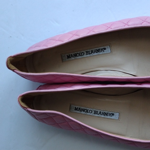 Manolo Blahnik Giungla , quilted pink ballet flats, 37.5, - Picture 12 of 12